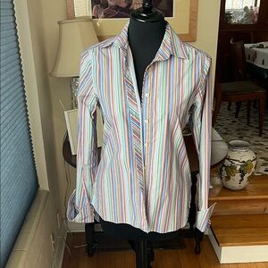 Robert Graham multicolored striped long sleeve button up, large